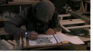 Patrick aan het tekenen 16 feb.