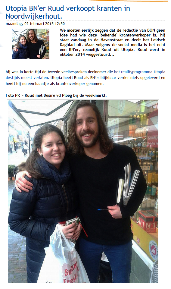 Ruud de kranten verkoper